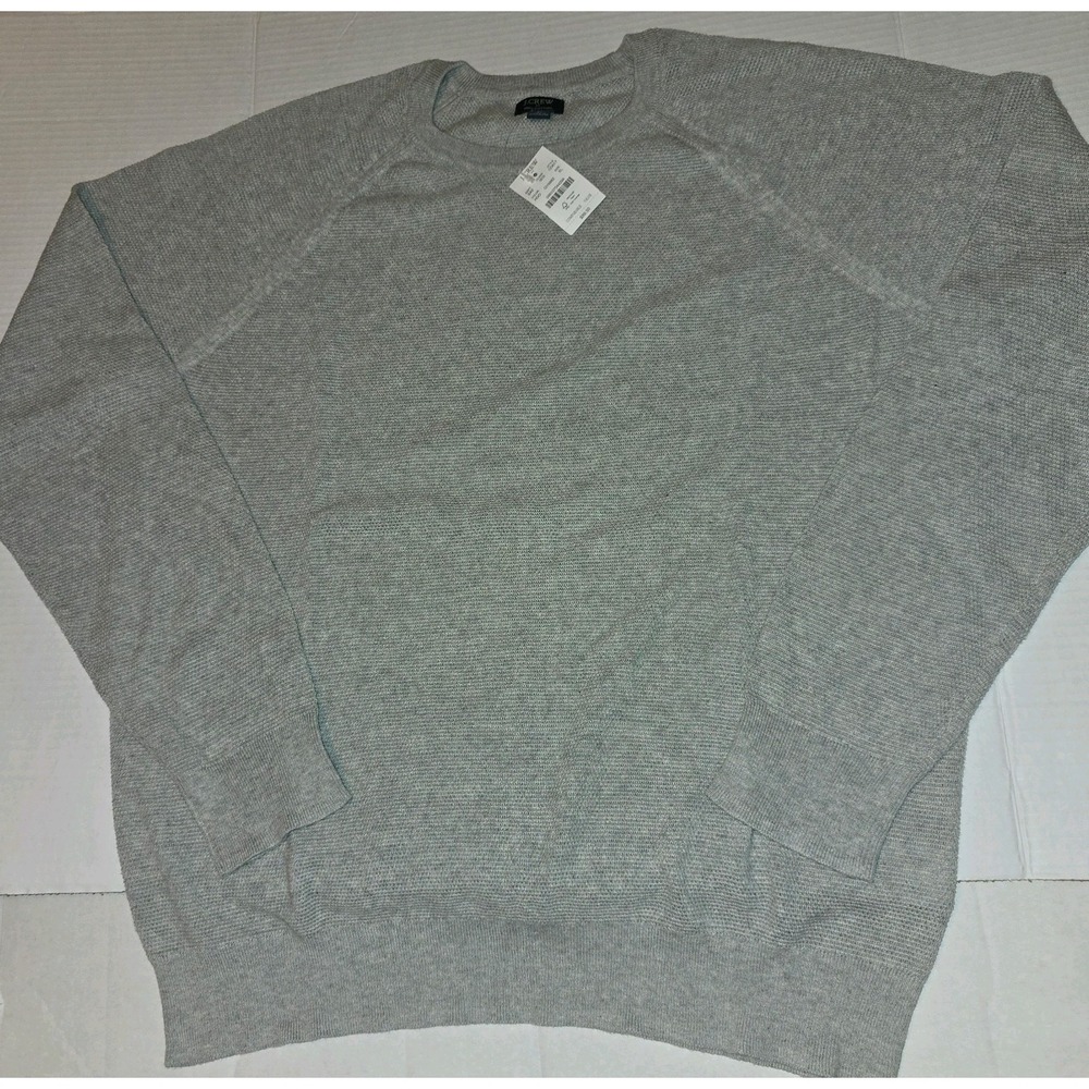 J. Crew Factory Men's 100% Cotton Crewneck Sweater Gray Size XL NWT Lightweight